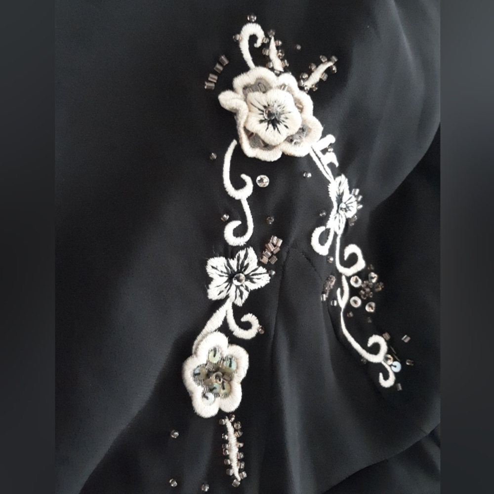 Y2K Scarlett Chiffon Beaded Midi Dress - Picture 7 of 9